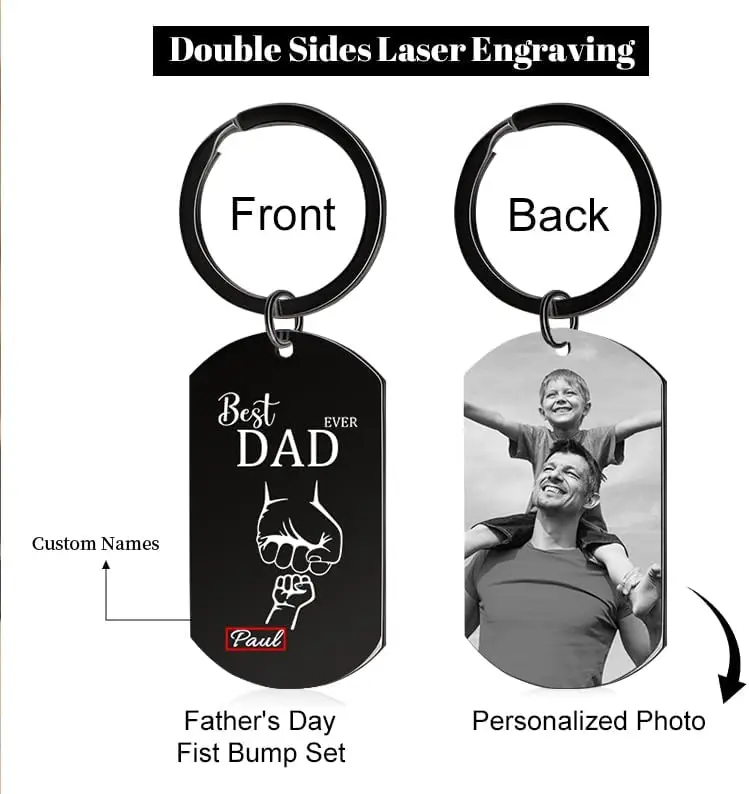 شخصية الآباء يوم المفاتيح مخصصة هدايا أبي من ابنة الابن قبضة عثرة المفاتيح هدايا عيد ميلاد الأب