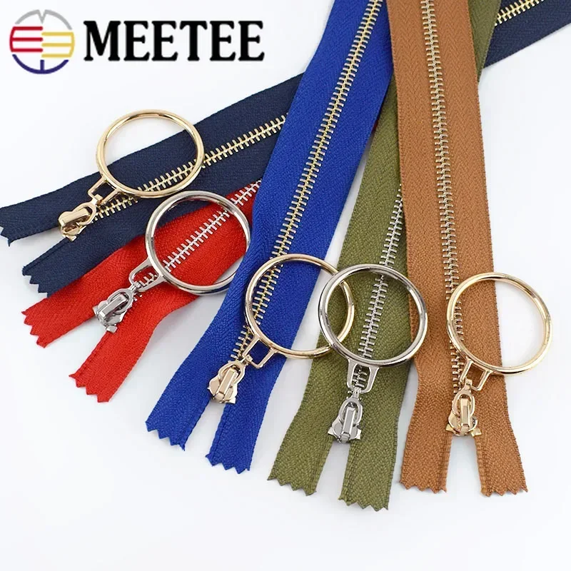 5Pcs Sewing Metal Zipper for Bag 3# 15-30cm Close-End Zips Closure Purse Decorative Zippers Repair DIY Garments Accessories