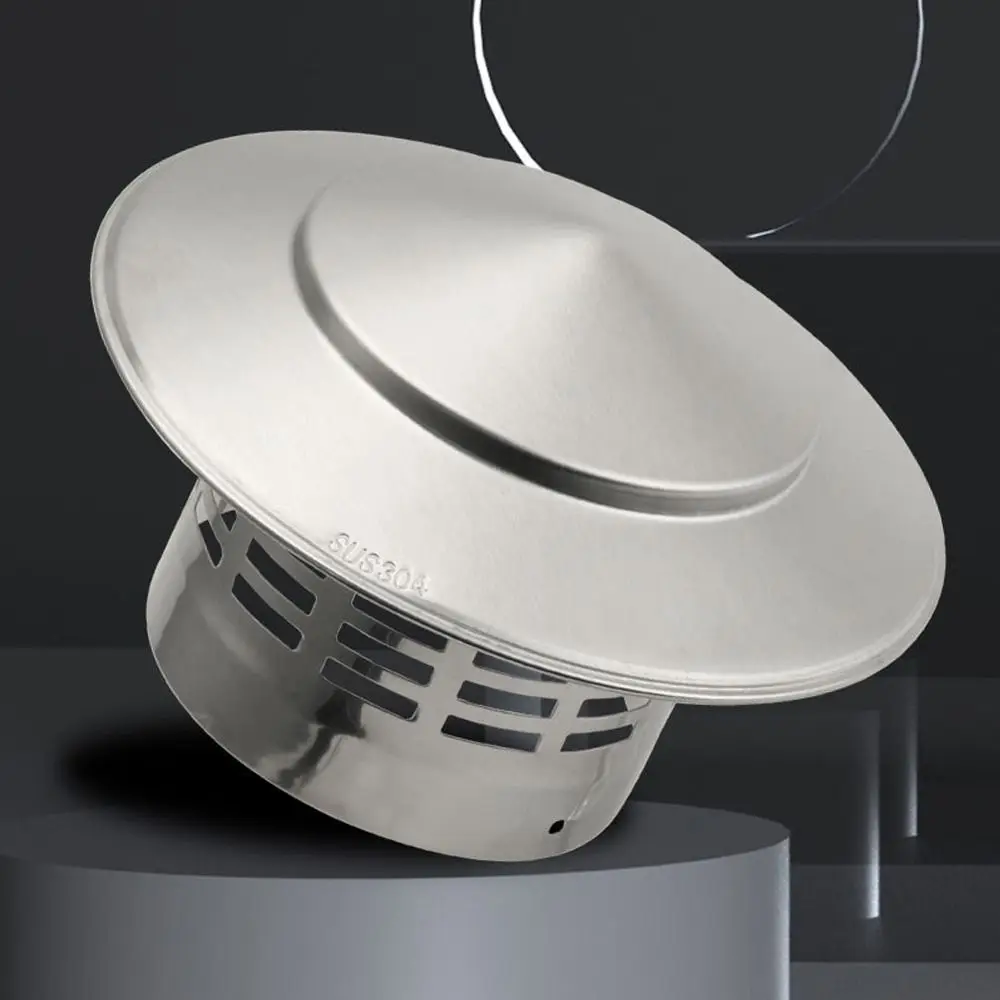 75-200mm Stainles Steel Chimney Cap Exterior Wall Ventilation System Air Outlet Rain Pipe Cap Roof Duct Vent