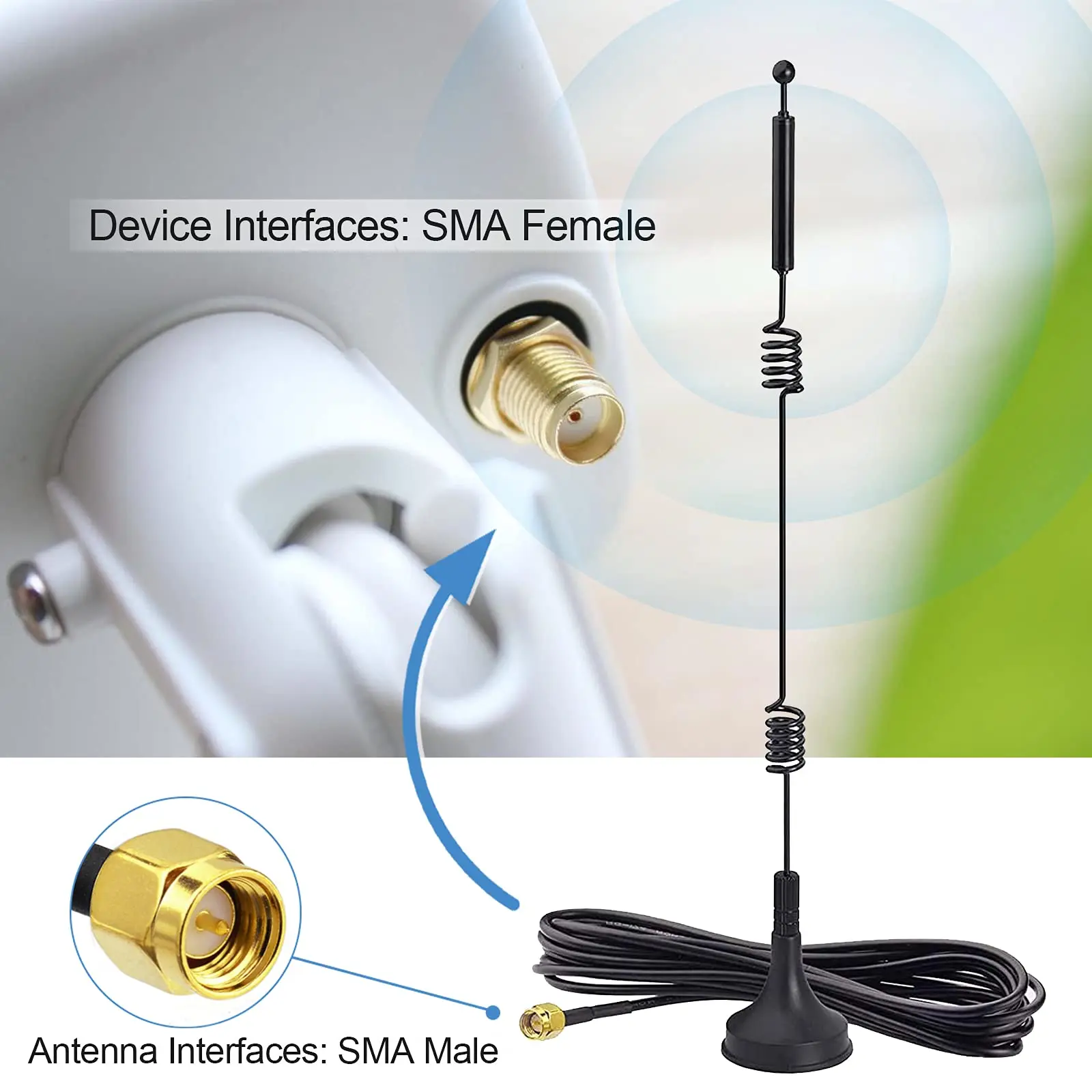 12dBi WIFI Antenna 2.4G / 5.8G Dual Band Magnetic Base Antenna SMA Male with 1.5M 3M Cable for Router Camera Signal Booster