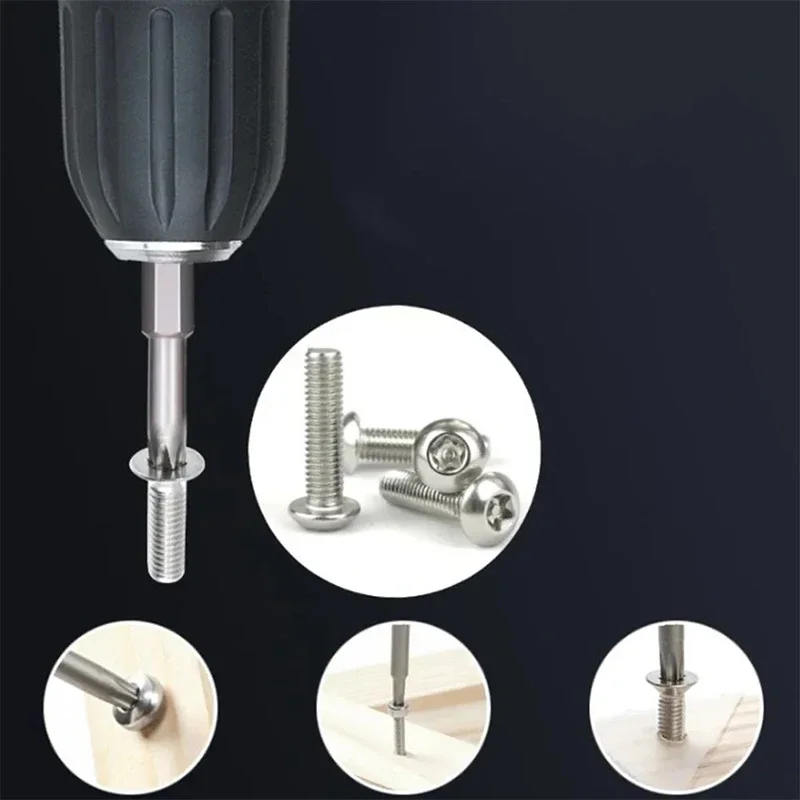 5/7 Pcs 5 Point Torx Screwdriver Bits 50mm S2 Magnetic Star Screw Driver 1/4" Hex Shank T10 T15 T20 T25 T27 T30 T40