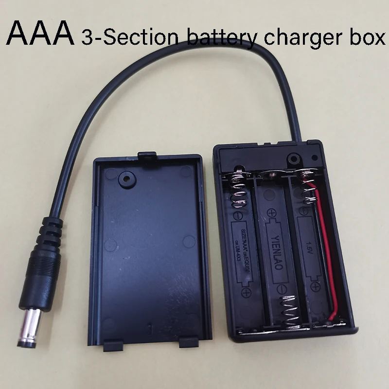 1 Stück 5,5x2,1 DC-Stecker Ladeetui Tragbare AA/AAA/18650 Batterieladebox Halter für 2/3/4/6/8 Akkus mit Deckel und Schalter – Detail 10