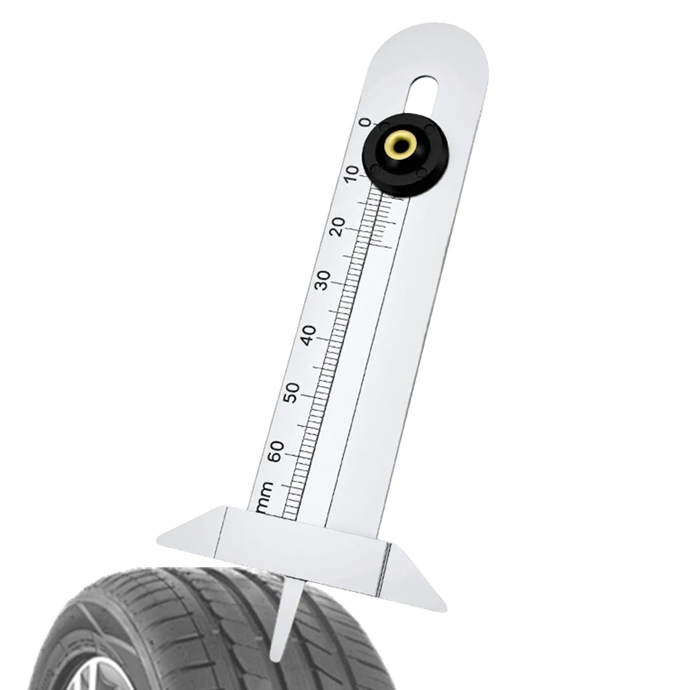 Reusable Wear Monitoring Tool 0-60mm Tire Depth Meter Gauge 0.01mm Resolution Auto Car Truck Depthometer for Car Motorbike Tires
