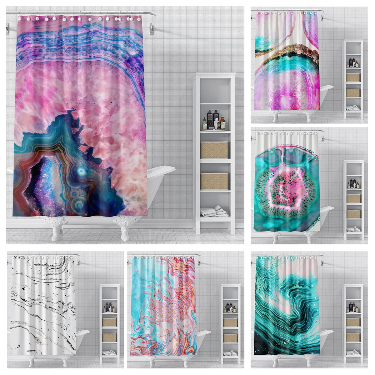 Home shower curtains for bathroom waterproof fabric Modern Nordic style bathroom Curtains shower curtain morandi  ins Abstract