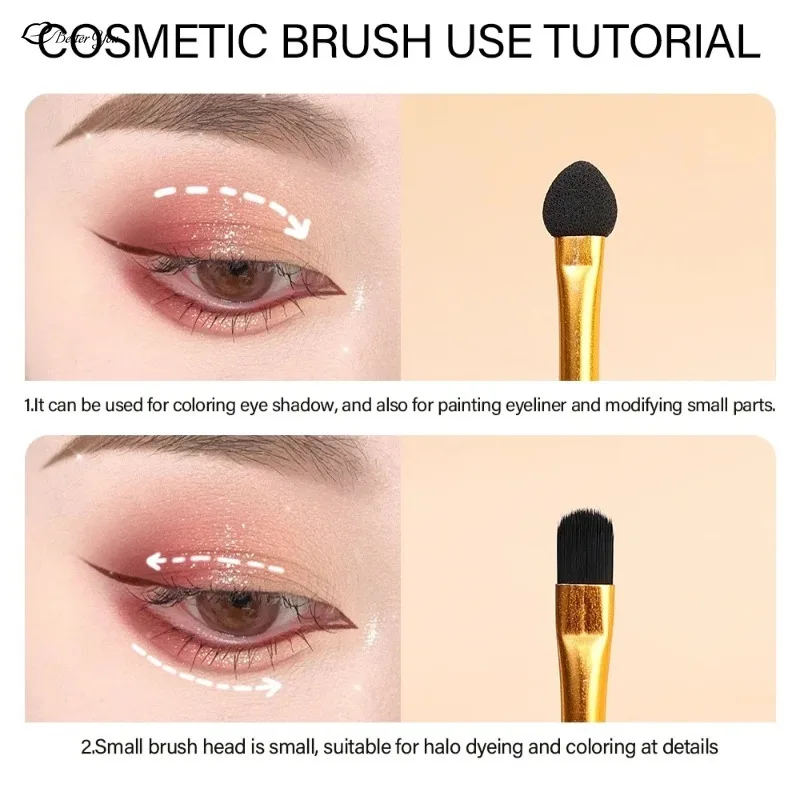 Double-Ended Eyeshadow Brush Professional Soft Sponge Head Artificial Fibre EyeShadow Makeup Brush Easy To Cover Beauty Cosmetic