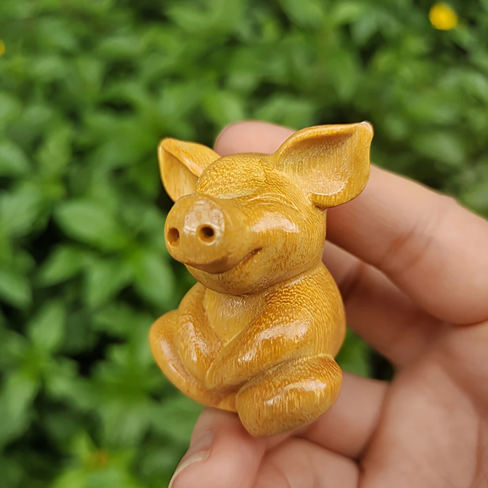 Holiday Gifts, Wooden Happy Piglet Carvings, Handmade Artwork, Christmas Decorations, New Year Table Ornaments, Thanksgiving Collectibles, Valentine's Day Gifts, Study Room Decorations, Home Fun Ornaments, Farm Style Decorations, Joy
