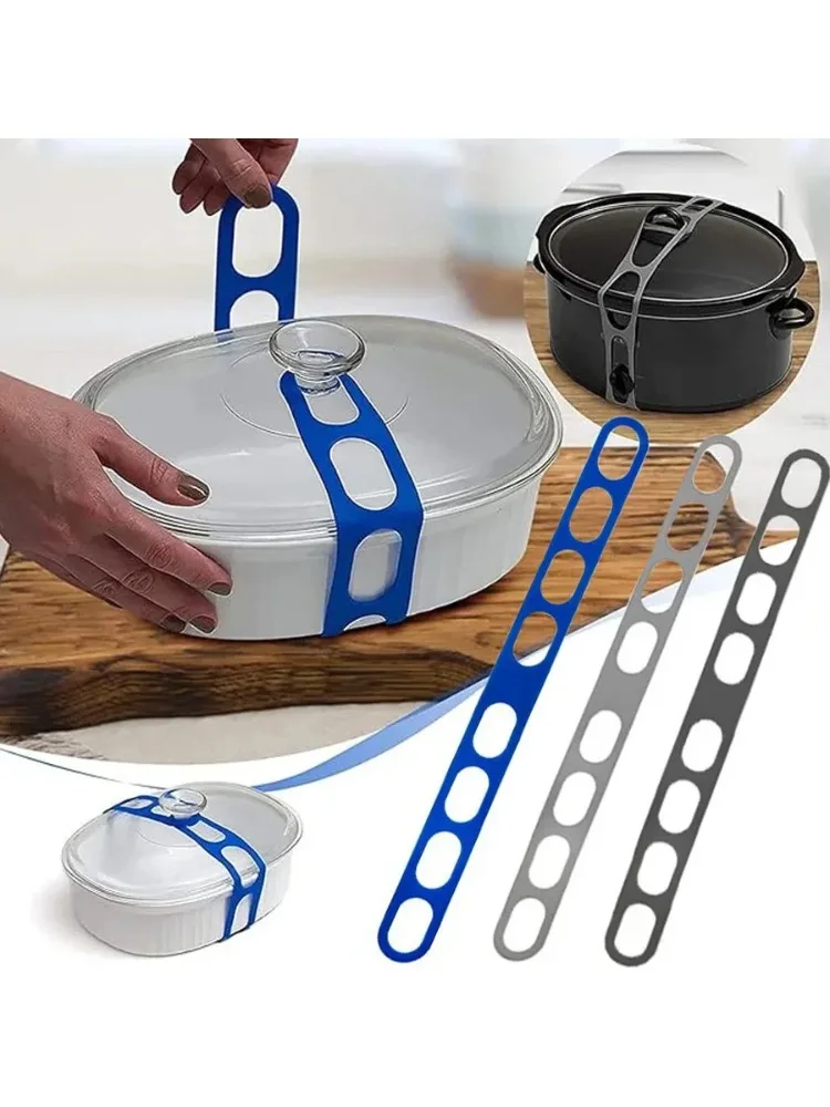 54 cm herbruikbare dekselriem siliconen elastische band universele potdekselhouder voor lunchbox riem elastische band outdoor servies gereedschap - afbeelding 2