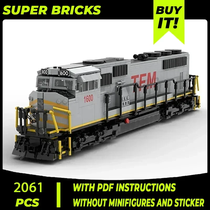 Car Model Moc Building Bricks TFM SD70MAC Traction Locomotive Technology Modular Blocks Gifts Christmas Toys DIY Sets Assembly