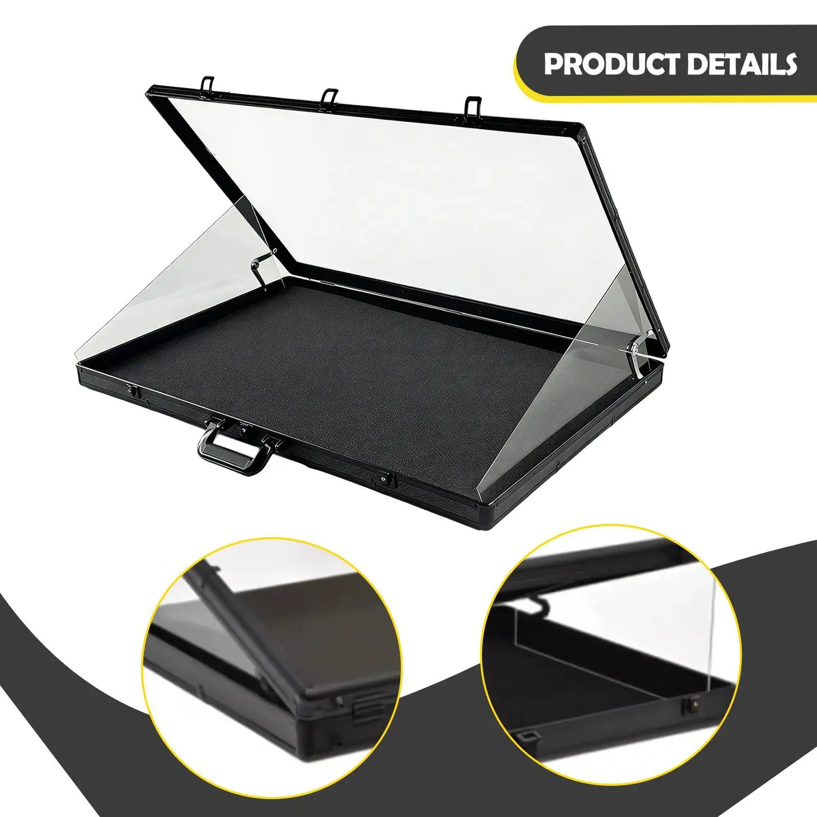Trading Card Display Case 83cmx56cm with Lock, Portable Handle for Conventions Exhibition