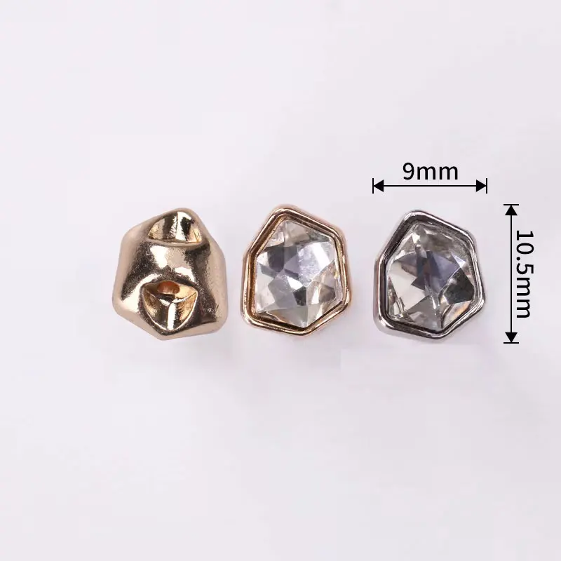 Fashionable High-end Rhinestone Crystal Metal Buttons Fashion Designer Ladies Clothes Sewing Accessories Shirt Cuffs Mini Button