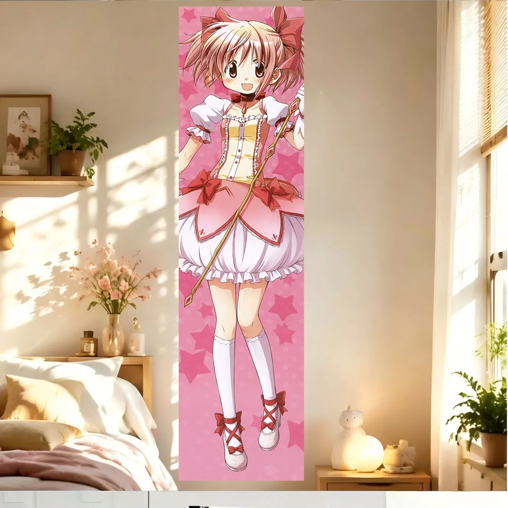Madoka Kaname Tapestry Puella Magi Madoka Magica Anime Wall Hanging Kawaii Pink Magical Girl Dorm Bedroom Wall Background Decor