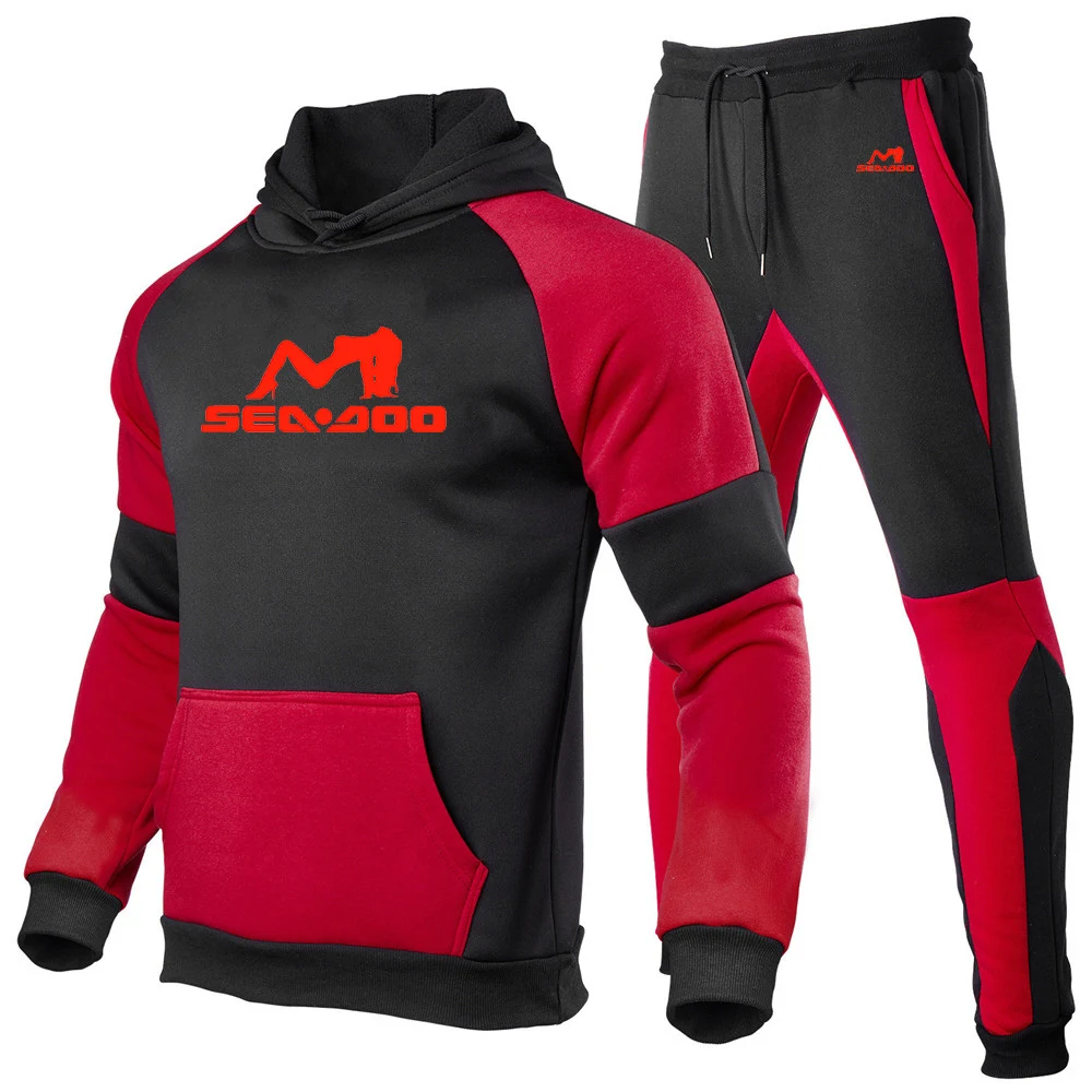 Sweatshirt Men's 2025 Spring Autumn Sea Doo Seadoo Moto Logo Print Wrinkle-resistant Wear-resistant Hoodies Pants Sports Suits