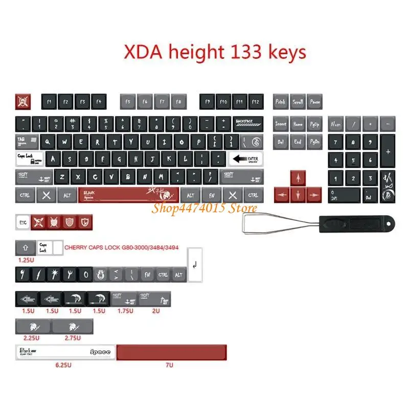 K1AA 133 Keys PBT Keycaps 6.25U 7U Split Spacebar for Mechanical Keyboard Diy Keycap