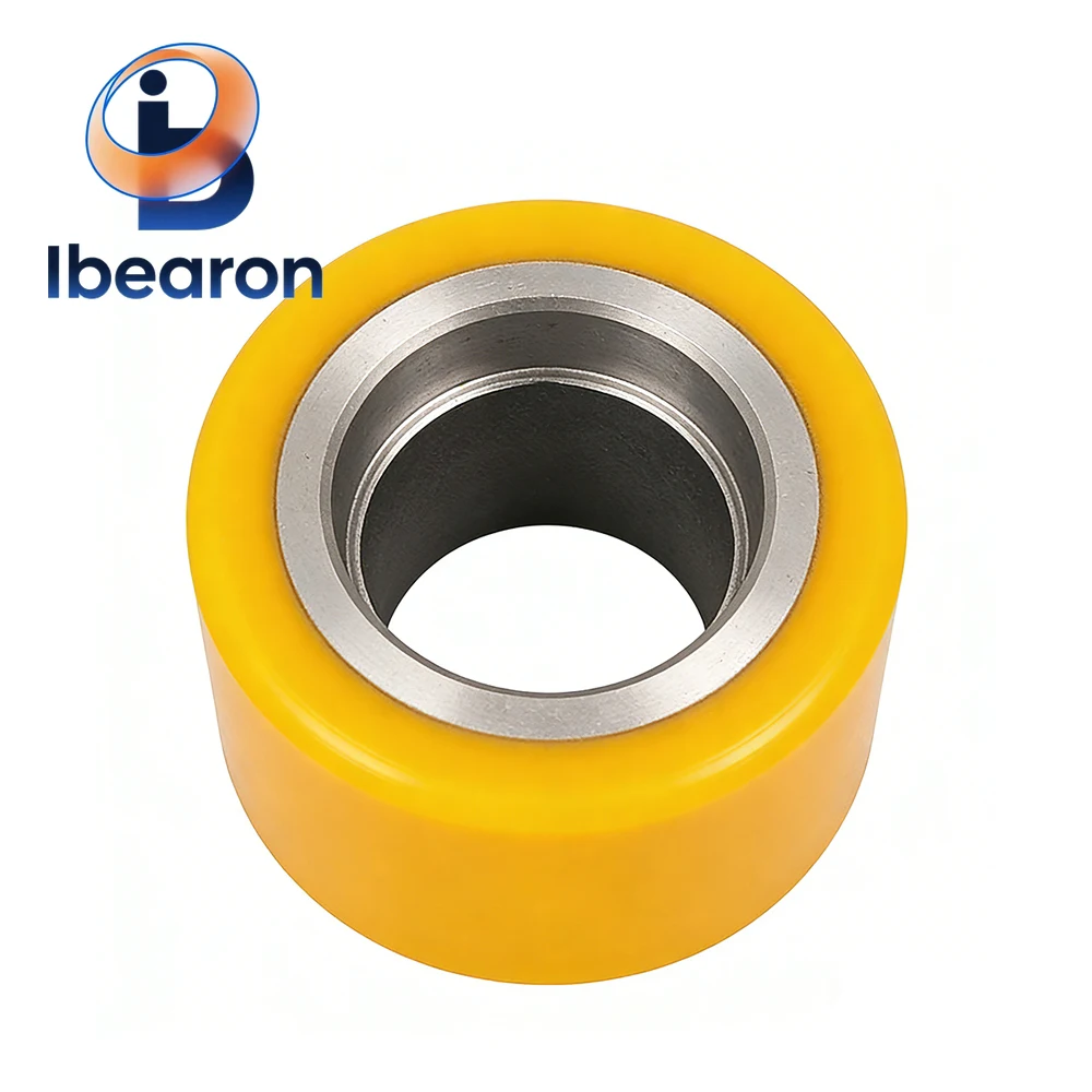 

4PCS Heavy-Duty Enhanced PU Iron Core Forklift Casters 80x60mm - Super Wear-Resistant, Quiet, for Electric Forklifts