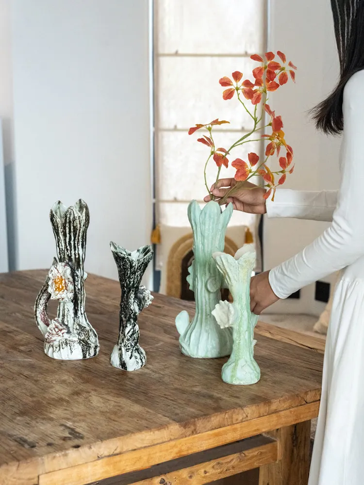 Ornament Antique Ceramic Flower Ornaments Art Hotel Homestay Model Room Dining Table High-end Niche