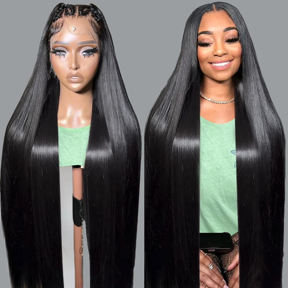 13x4 Lace Front Wig 28 34 Inch Bone Straight Transparent 13x6 Lace Frontal Human Hair Wigs 220 Density Brazilian Remy For Women