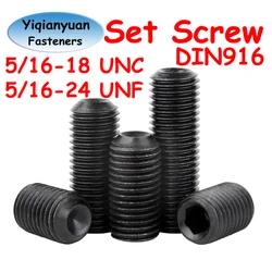 Yiqianyuan 12.9 합금강 육각 소켓 세트 나사, 컵 포인트 헤드리스 그럽 볼트 포함, 5/16-18 UNC 5/16-24 UNF DIN916 등급