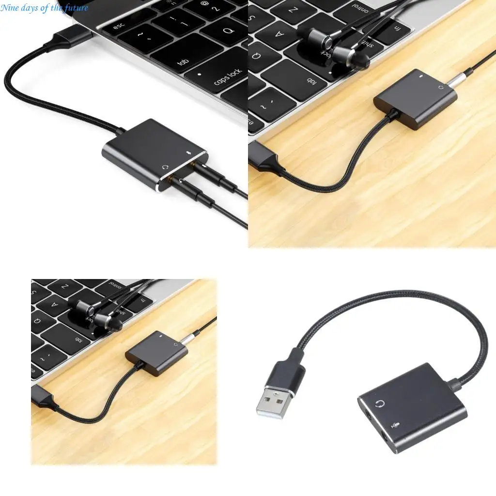 

USB Sound Adapter External Stereo Sound Card Cable for Laptop and Mobile Devices E65A