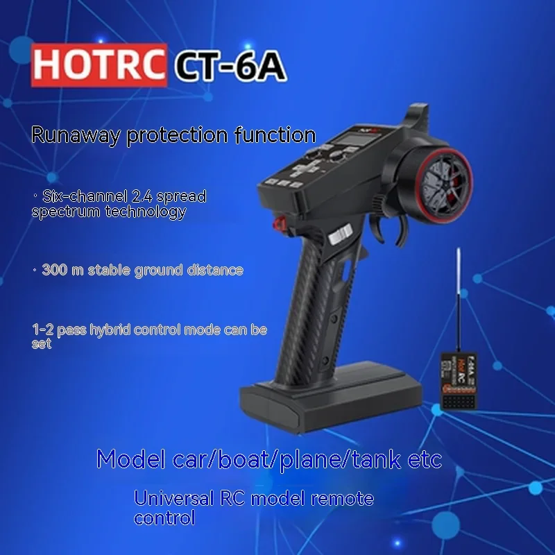 Hotrc Ct-6a 6-kanałowy nadajnik systemu radiowego 2,4 GHz z odbiornikiem F-06a do zdalnie sterowanego samochodu zabawkowego i łodzi rybackiej