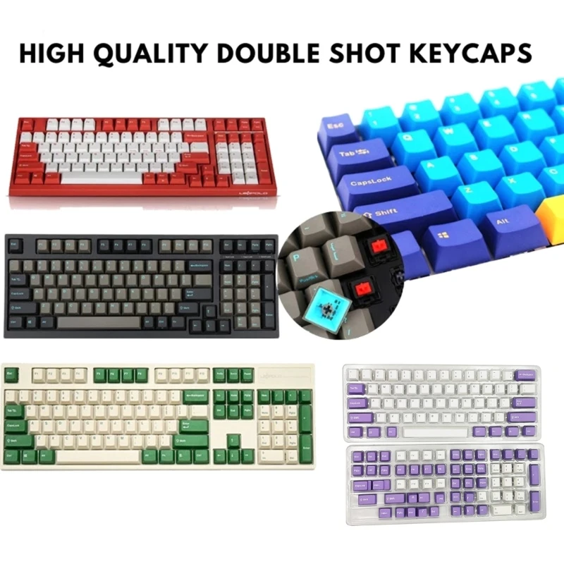 1Set Gaming Keyboard Keycaps Double Shot Heat Sublimated For Mechanical Keyboard for 61/64/68/84/98/104/108 Layouts Keycaps