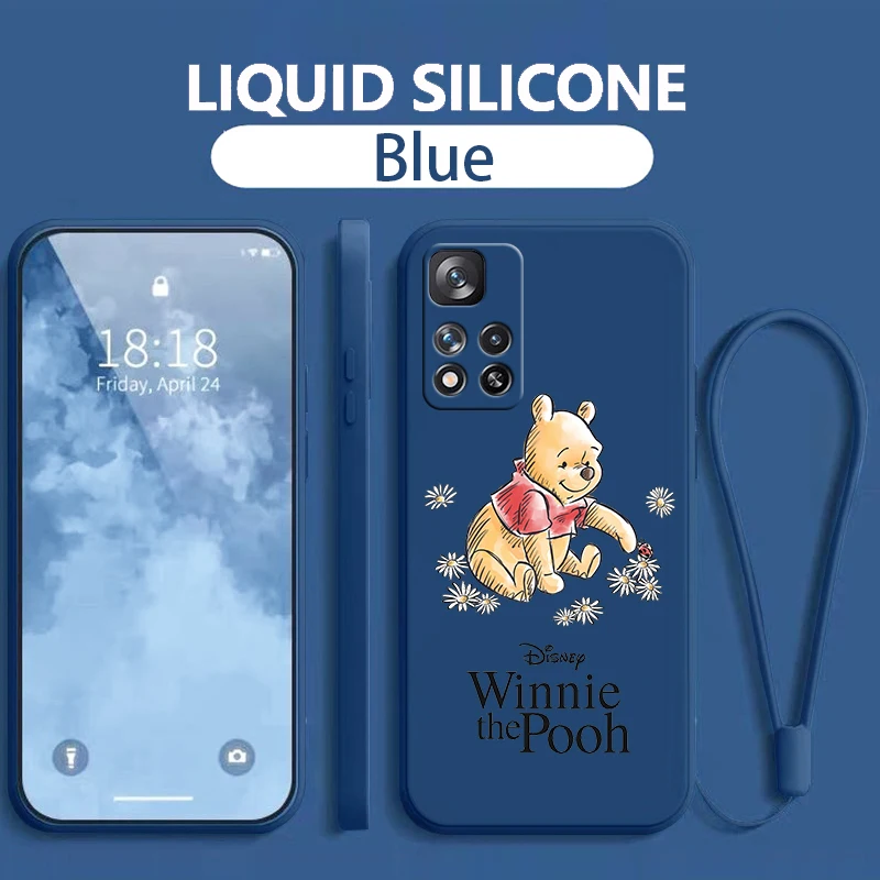 Anime Winnie The Pooh For Xiaomi Redmi Note 13 12 11E 11T 10T 10S10 Pro Plus Turbo 5G 4G Liquid Rope Phone Case