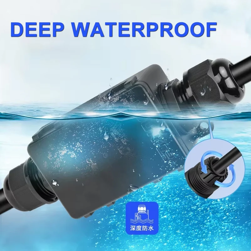 PG9 M20 Waterproof Junction Box with Terminal 2-Way 2 to 2 Outdoor  3 to 3 Buried Street Lights Splitter 4 to 4 Sealed Connector