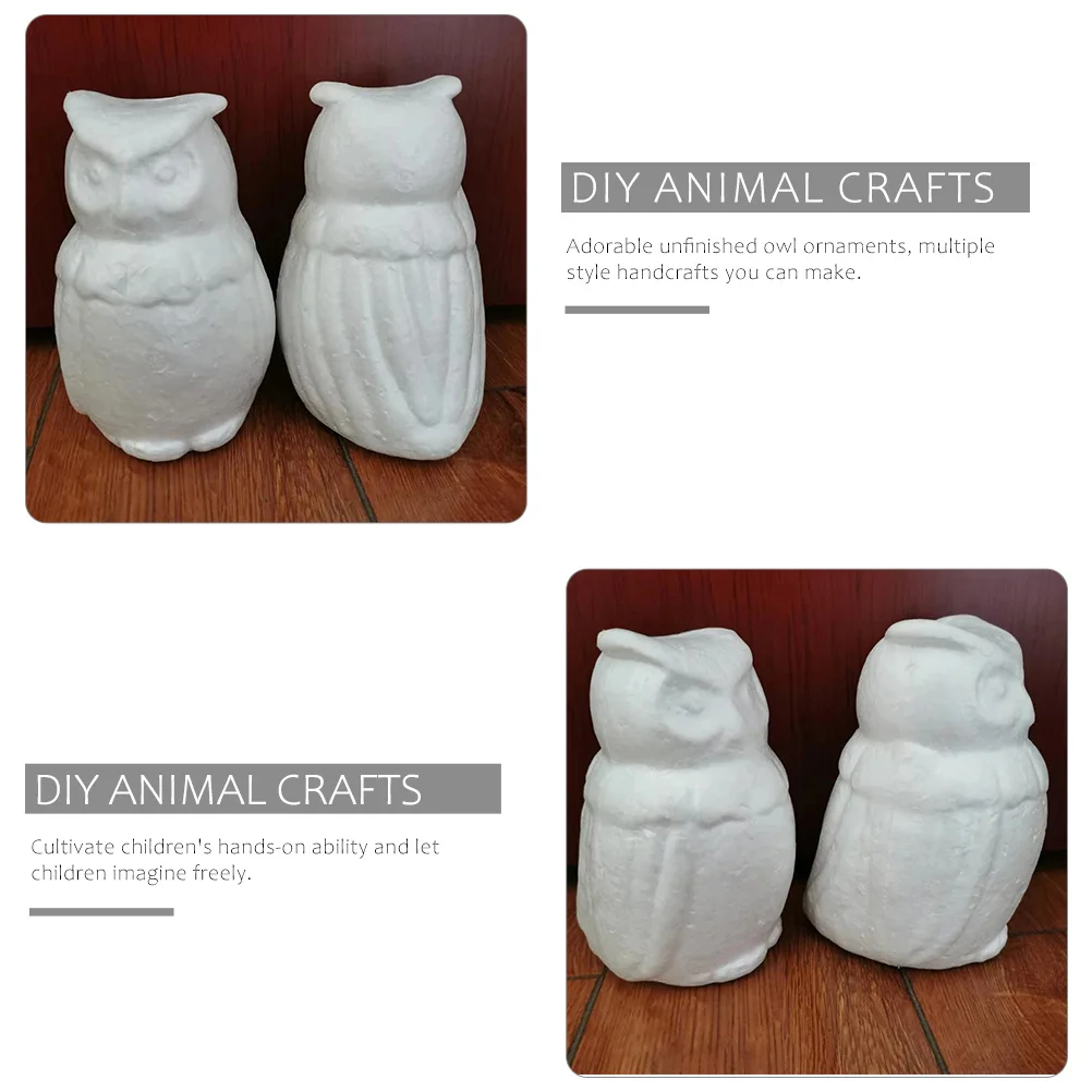 4pcs Diy Crafts Kids Painting Unfinished Diy Home Desktop Decorations Animal Decor Foam For Children Christmas Gift Handmade Art