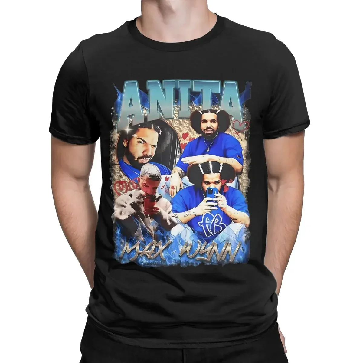 Anita Max Wynn Vintage 90s erkek t-shirtü yenilik % 100% pamuk Tees Crewneck kısa kollu T Shirt büyük boy giyim vintage Summe