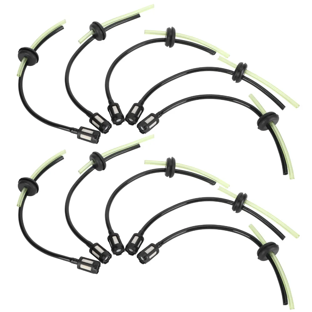 10pcs 2 Hole Design Fuel Filter Hose Kit Plastic Black and Green Fuel Filter Grommet Kit Replacement Parts Compact for GX35