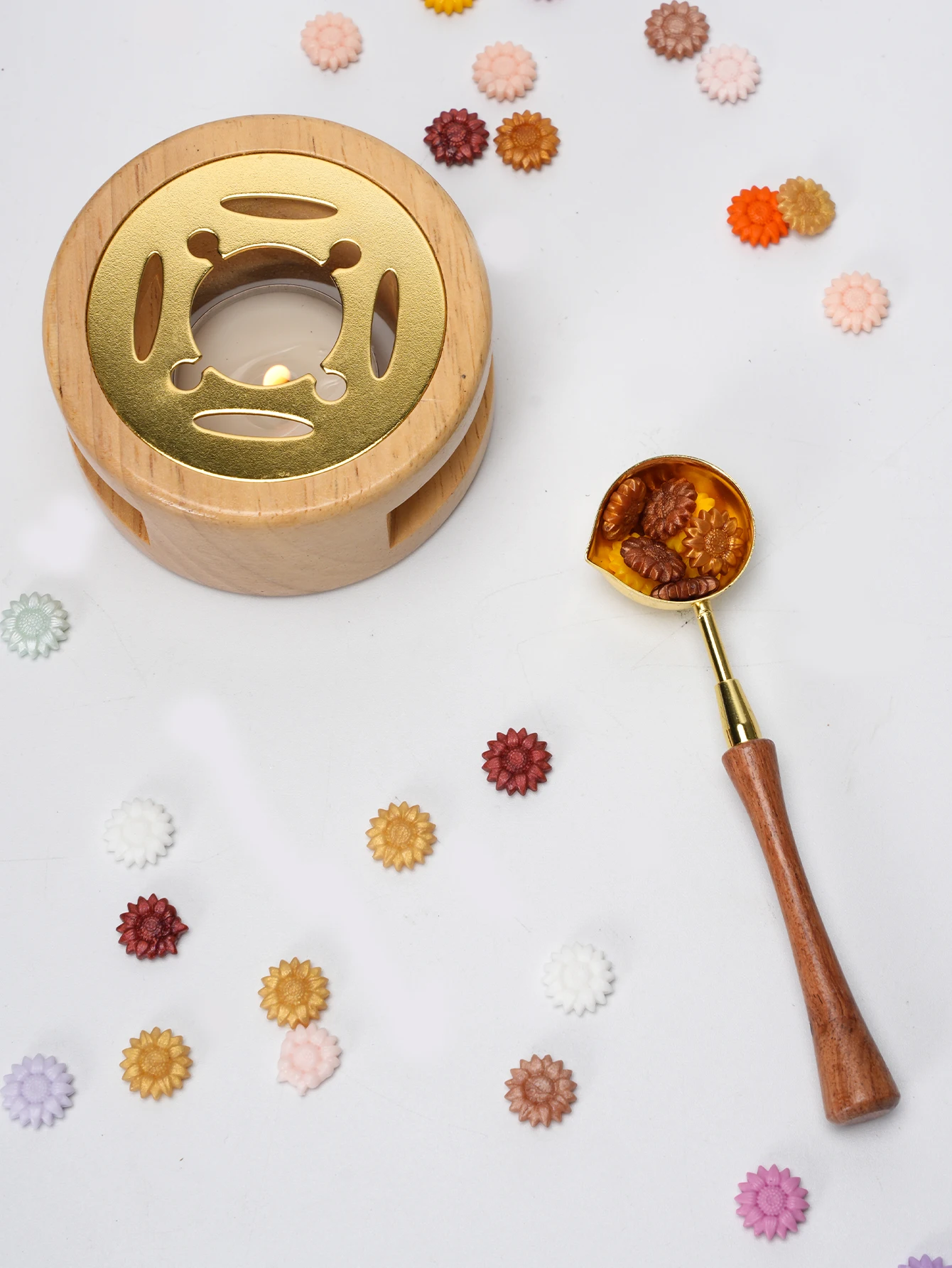 1 set Mum Mühür Seti Ahşap Mum - Wax Seal Stamp Set incelemesi ve fiyatı