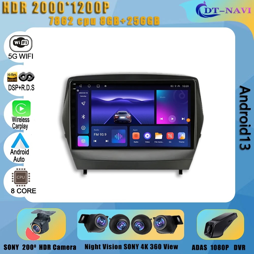 

Car radio Wireless Carplay Andriod13 for Hyundai Tucson 2 LM IX35 2009-2015 Multimedia Player Auto stereo Dvd GPS