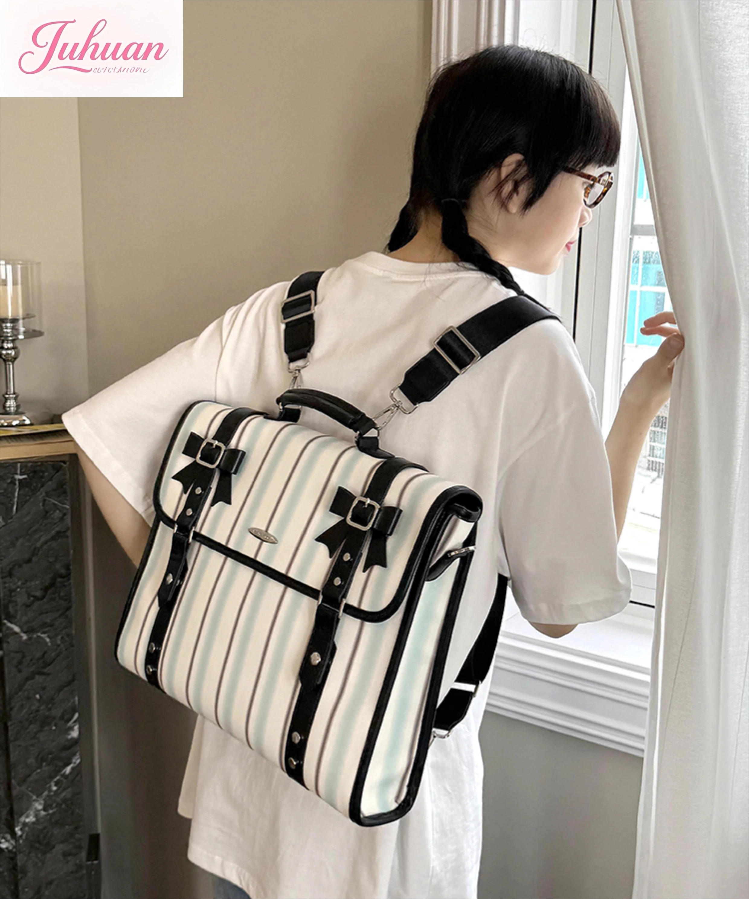 ญี่ปุ่นต้นฉบับผู้หญิงความจุขนาดใหญ่Crossbody Jkกระเป๋าเอกสารพร็อพวิทยาลัยนักเรียนสไตล์วิทยาลัยClassกระเป๋าเป้สะพายหลัง