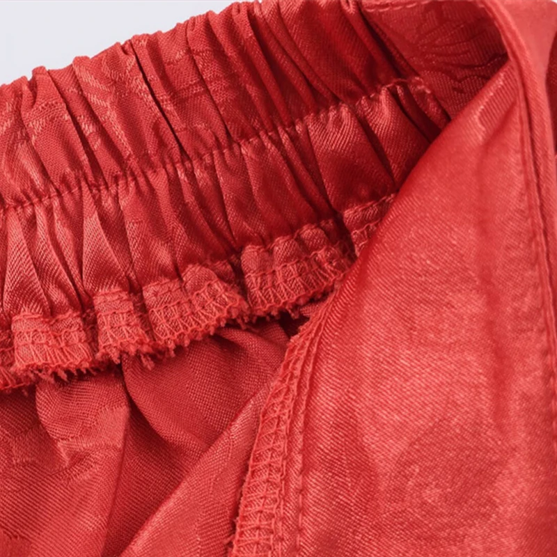 Lässiger Feder-Patchwork-Hemd-Hosen-Anzug für Damen, Langarm, bedruckt, V-Ausschnitt, lockerer Mantel, weit geschnittene Hosen, Set 2026, Herbst, Neu für Damen – Detail 5