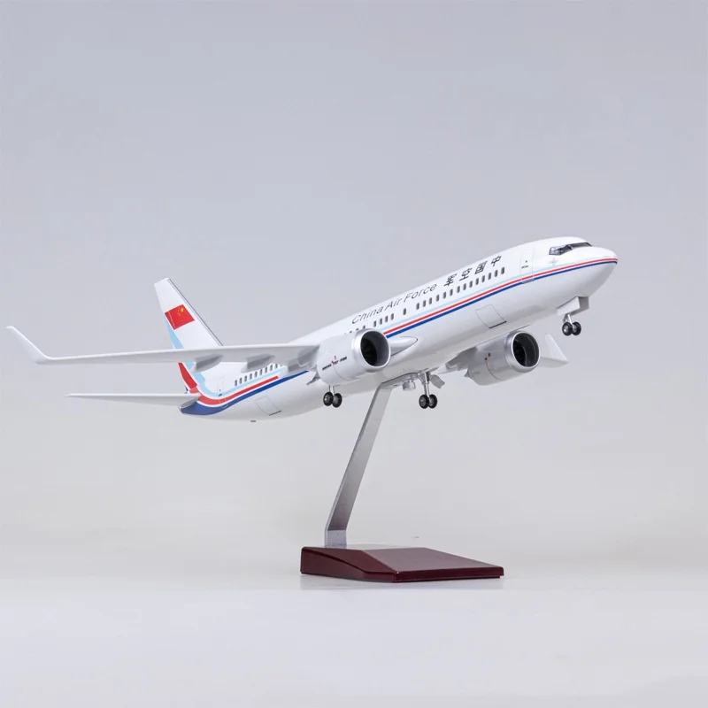 

1/85 Scale Plane B737 China Air Force Airplane Model Resin Simulation Civil Aircraft Die-cast With Lights Stand Collectible