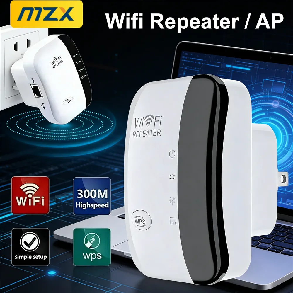300M WiFi Repeater Booster AP Extender Amplifier Network Router Ethernet Wi-Fi Signal 802.11N Wireless Access Point Amplifier