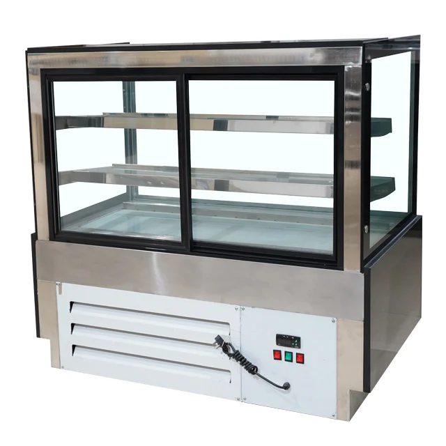 Custom logo Commercial Refrigerated Cake Display Cabinet Curved Glass Display Cake and Pastry Refrigerator