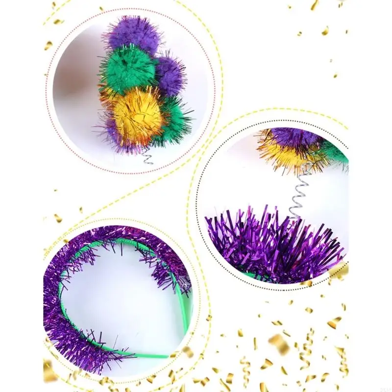 DXAE Sparkling Pompoms Fand Mardi Gras Festival Capace