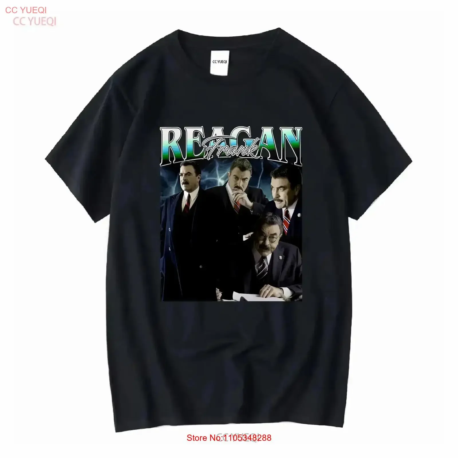 Tom Selleck T-Shirt Frank Reagan 90'S SweaT 90S Blue Bloods Vintage Washed Fashion Streetwear Vintage Washed Bequem für Herren