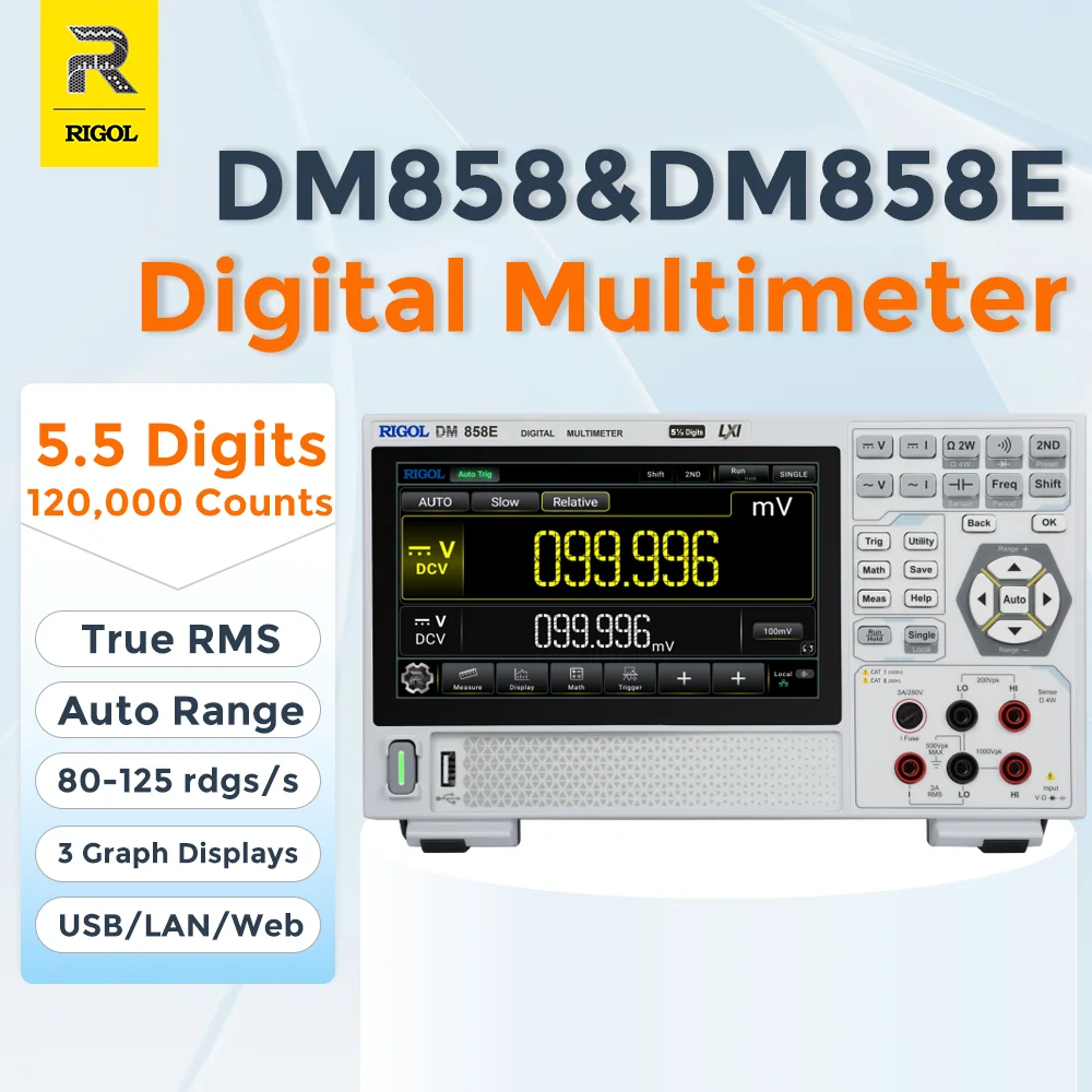 Multímetros digitales programables RIGOL DM858 DM858E 5,5 dígitos 125rdgs/s Velocidad de medición máxima