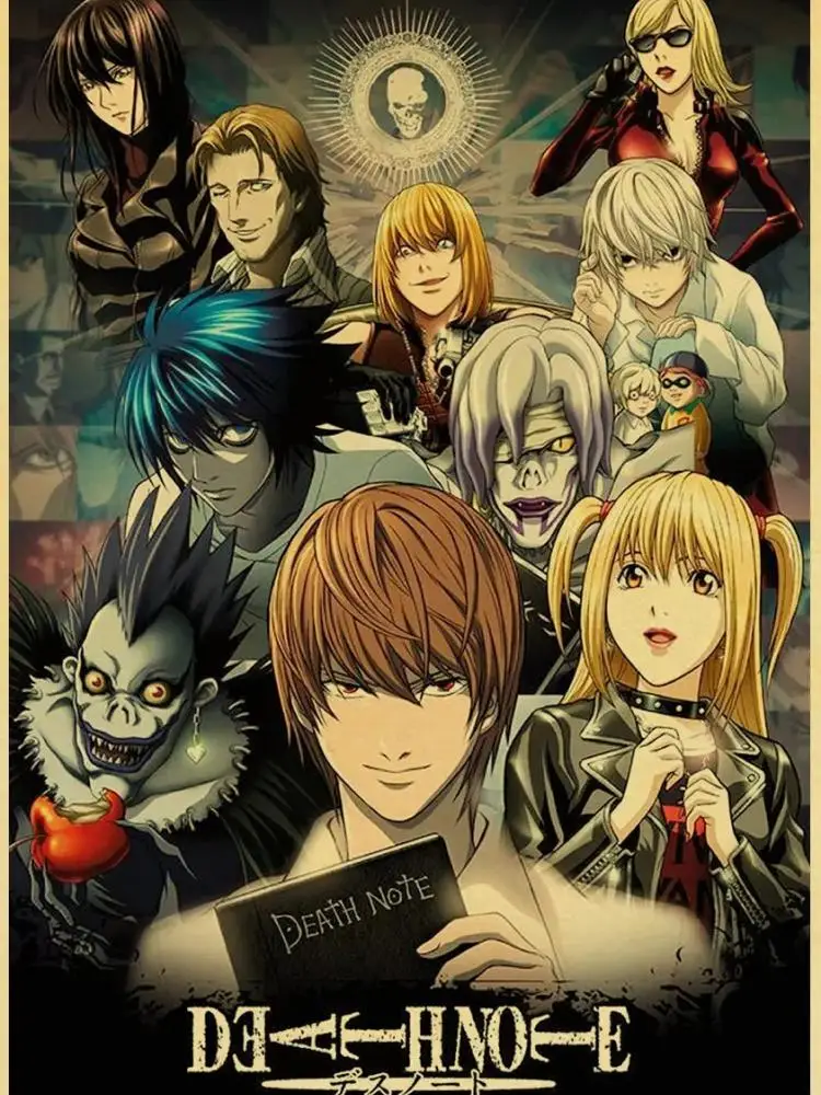Japanese Thrilling Anime Death Note Vintage Posters Canvas Paintings and Prints. Ideal Wall Art for Living Room and Home Decor