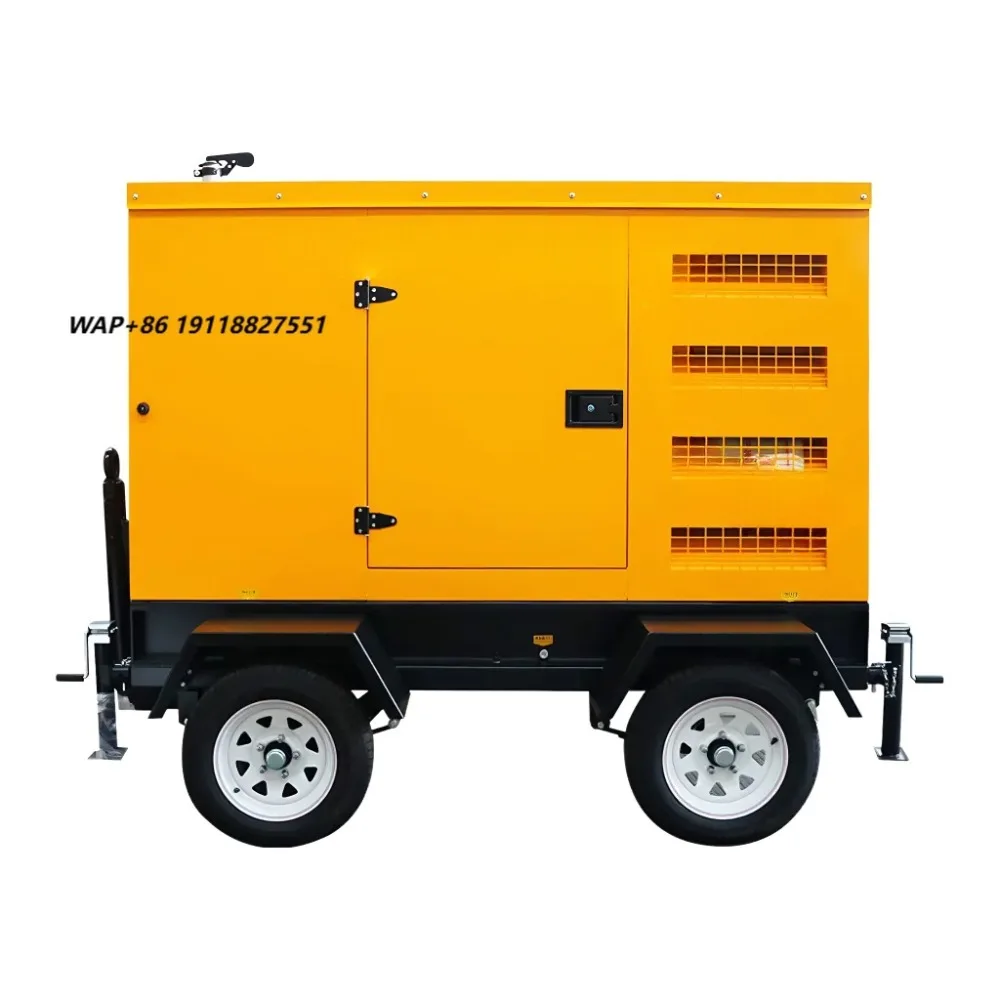 Huai Chai 30kw/50kw/100kw/300kw/500kw Single-phase AC Automatic DC Start Mobile Trailer Generator Set