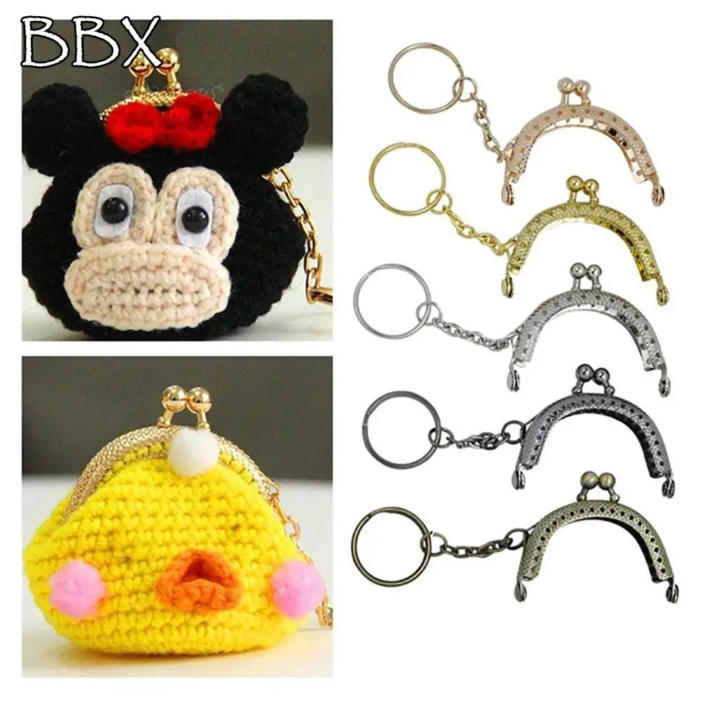 

Mini Arch Frame Bags Part Replacement Metal Key Ring Kiss Clasp Lock Clutch Lock Wallet Accessory Coin Purse Frame