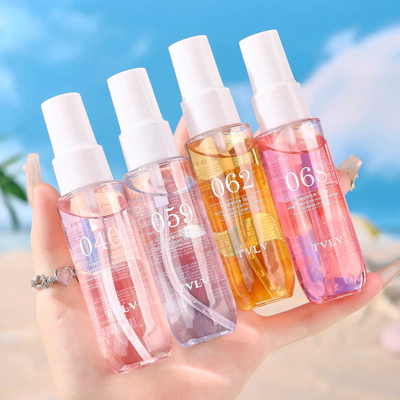 

4 scents: Brazilian fragrance, long-lasting fragrance, alcohol free, fresh fragrance, suitable for gatherings