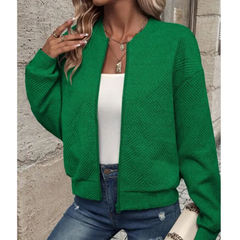 Casual Solid Bomber Jackets For Women Autumn Sport Jacket Women's Coat Stand Collar Zipper Slim Thin Jacket Jaquetas Outwear