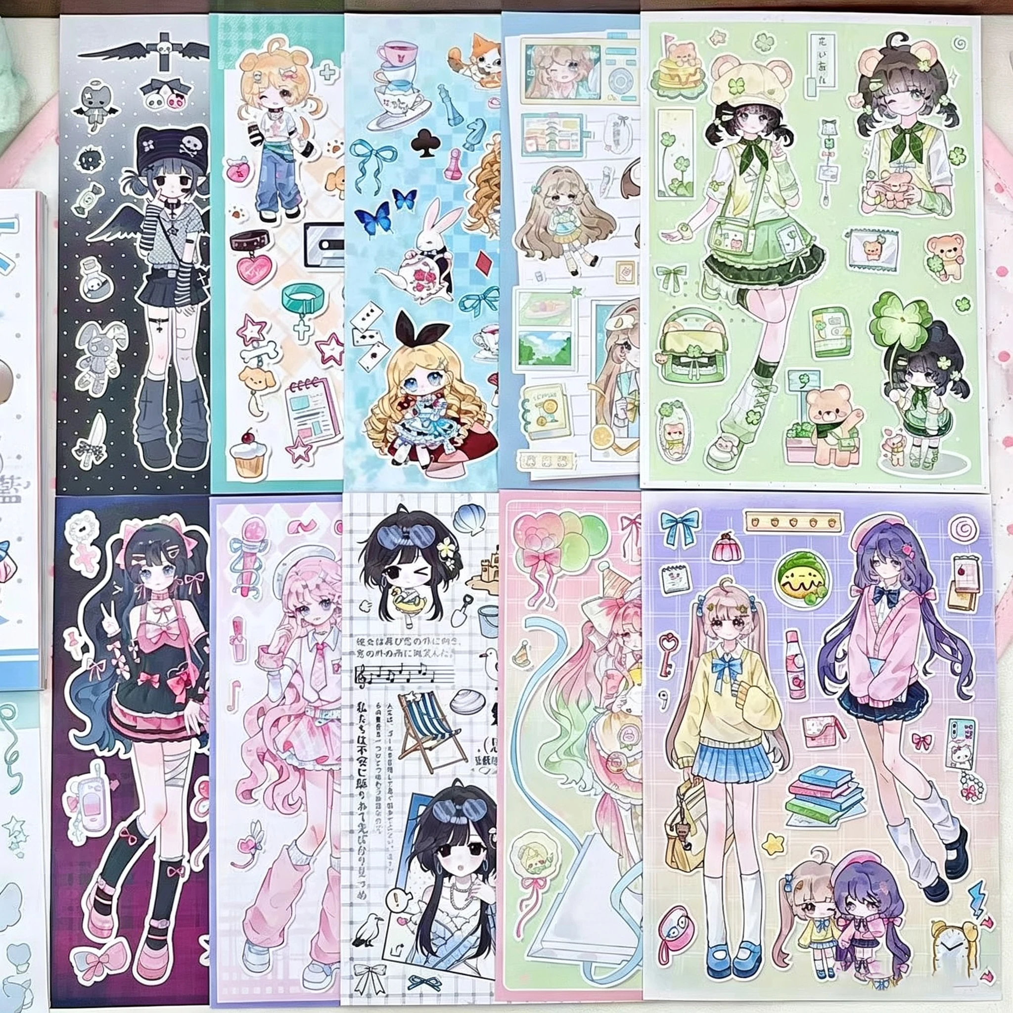 Kawaii Character Sticker Book Ins High-looking Film Korean Student Handbook Collage Diy Decoration Material Sticker Cute Gift