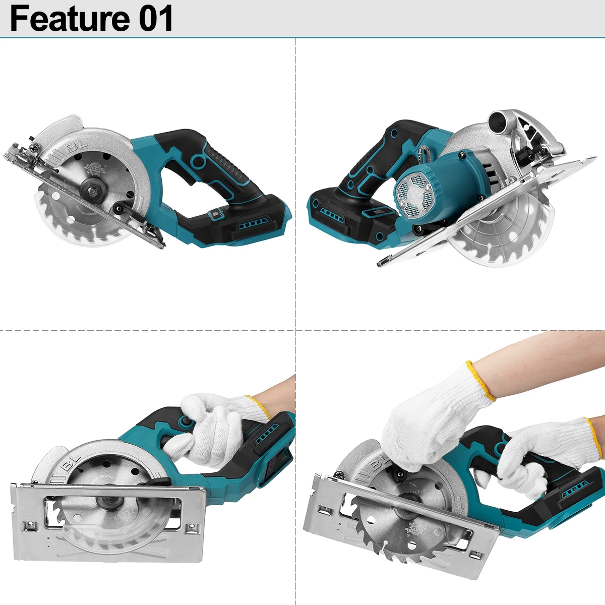 125mm Cordless Brushless Electric Circular Saw Multi-Angle Cutting Handheld Saw 10800r/min Power Tool For Mak 18v Battery