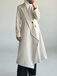 SuperAen England Style Contrast Color Polo Collar Mid-length Trench Coat Women Loose 2025 Autumn and Winter New Coat