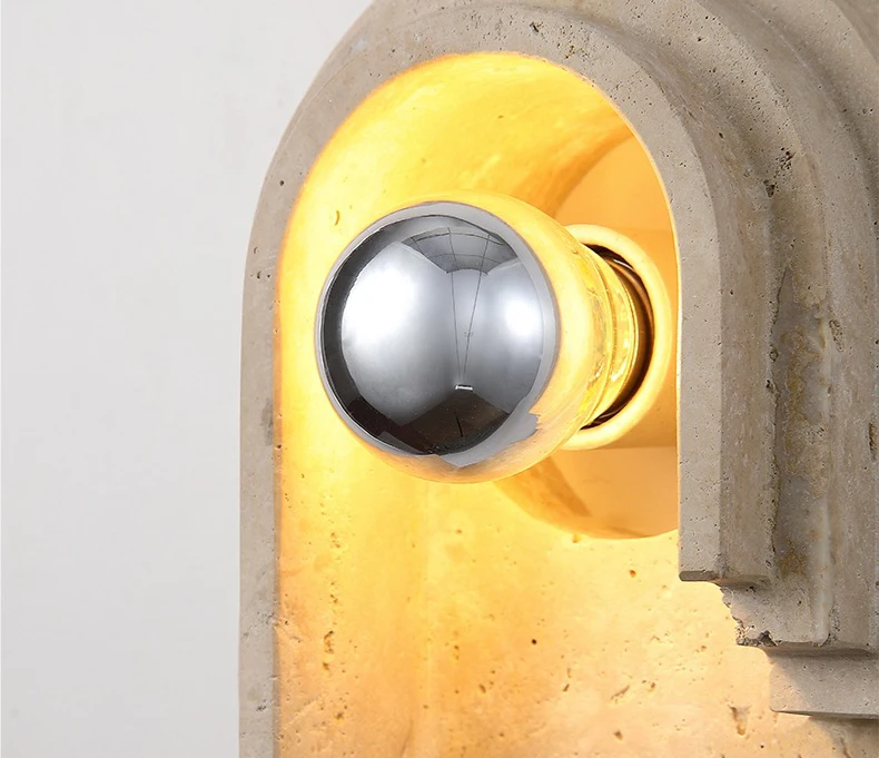 LED Wall Light E27 Bulb Real Stone Indoor