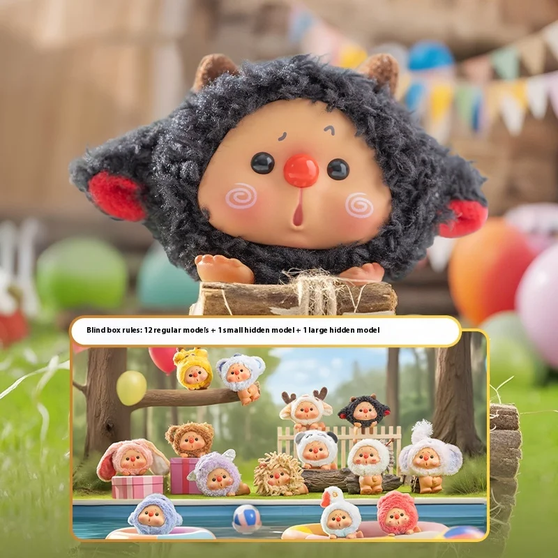 

Blind box Qipooll OYO Bear Cub Animal Party Series Mini Cute Grain Collectible Figurines Trendy Toys Display Items Gifts