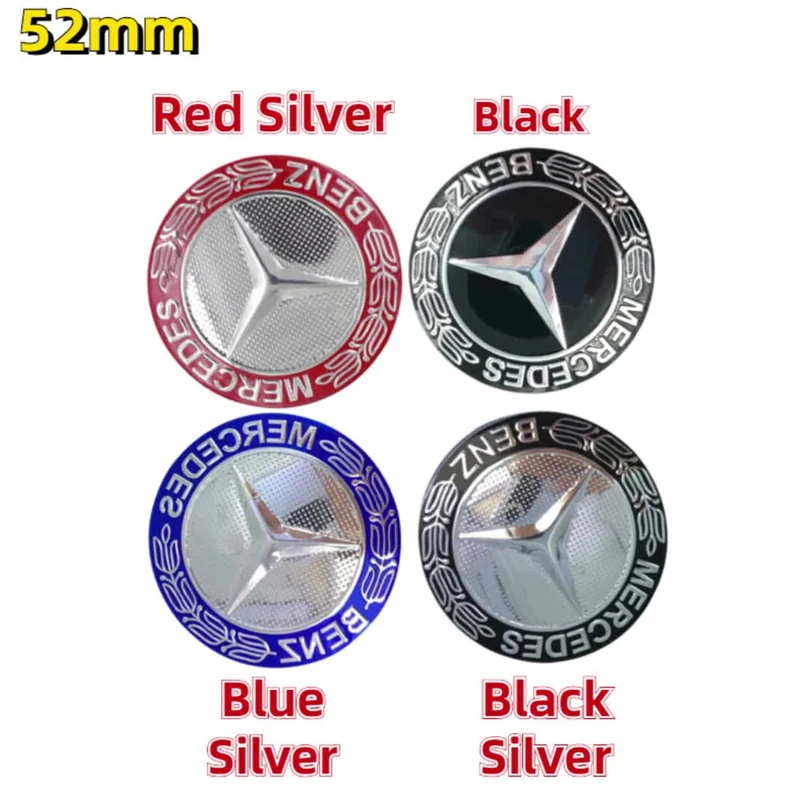 Alloy 52mm Car Steering Wheel Center Logo Emblem Sticker for Mercedes Benz W212 W205 W211 W213 W210 W220 W204 W202 W176 W246 GLA